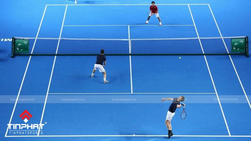 Đối với sân tennis đôi