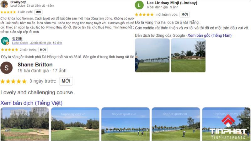 Đánh giá của khách hàng khi trải nghiệm tại sân BRG DaNang Golf Resort