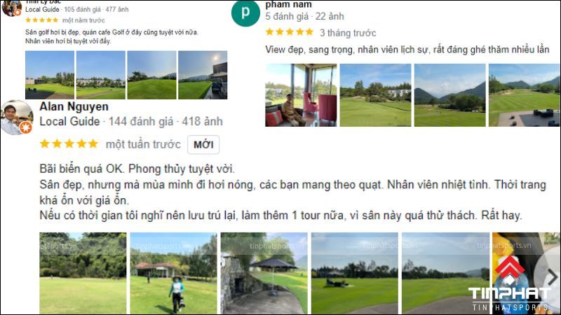 Đánh giá của khách hàng khi trải nghiệm tại sân Laguna Golf