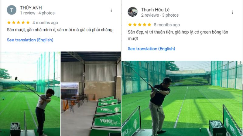 Đánh giá của khách hàng về Sân tập Golf Yuki