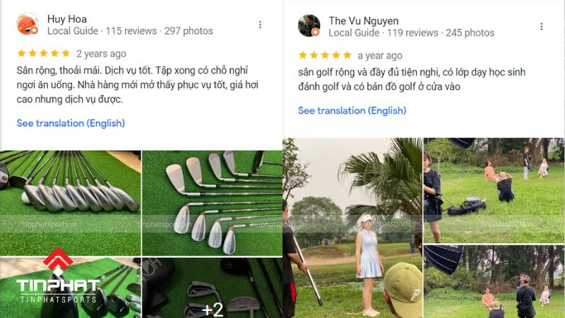 Đáng giá của khách hàng về sân golf Đảo Sen trên Google Maps