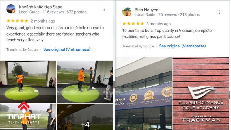 Đáng giá của khách hàng về sân golf Hà Nội – Els Performance Golf Academy trên Google Maps