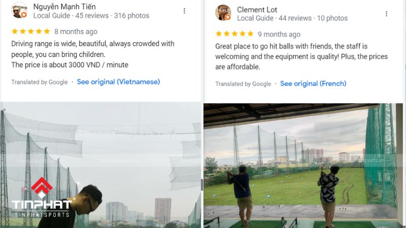 Đáng giá của khách hàng về sân golf Mipec trên Google Maps