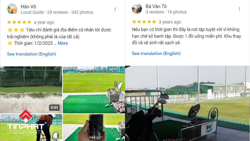 Đánh giá của khách hàng về Sân tập golf ở Sài Gòn Happy Golf