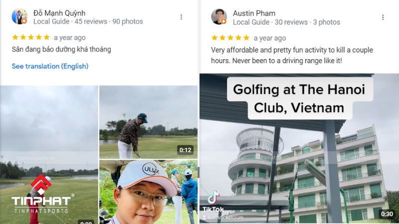 Đáng giá của khách hàng về sân golf Hanoi Golf Club trên Google Maps