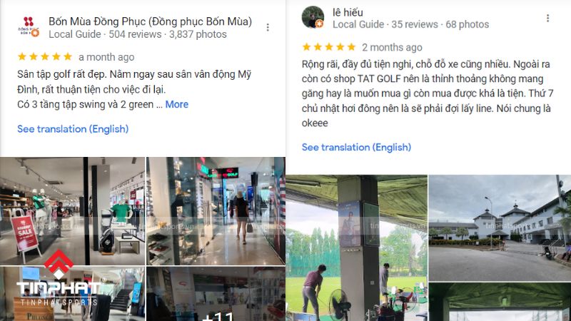 Đáng giá của khách hàng về sân golf Phương Đông trên Google Maps