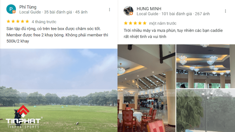 Một số đánh giá trên Google Maps của Sân golf Đồng Mô Kings' Island Golf