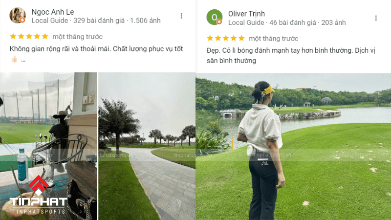 Một số đánh giá trên Google Maps của Sân golf Long Biên