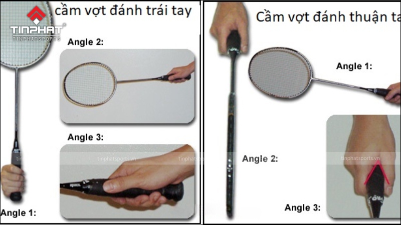 Cách cầm vợt cầu lông kiểu "Thumb-grip"