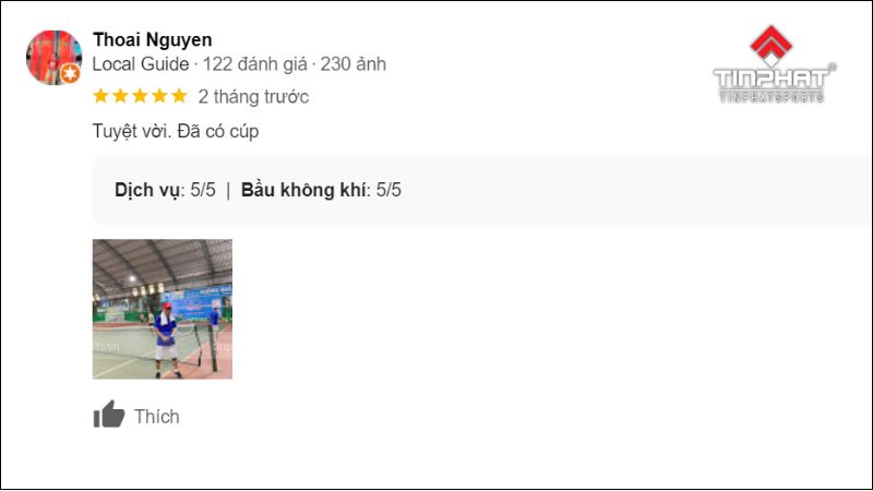 Sân bóng tennis Không Quân - TP Nha Trang nhận được nhiều phản hồi tích cực từ khách hàng