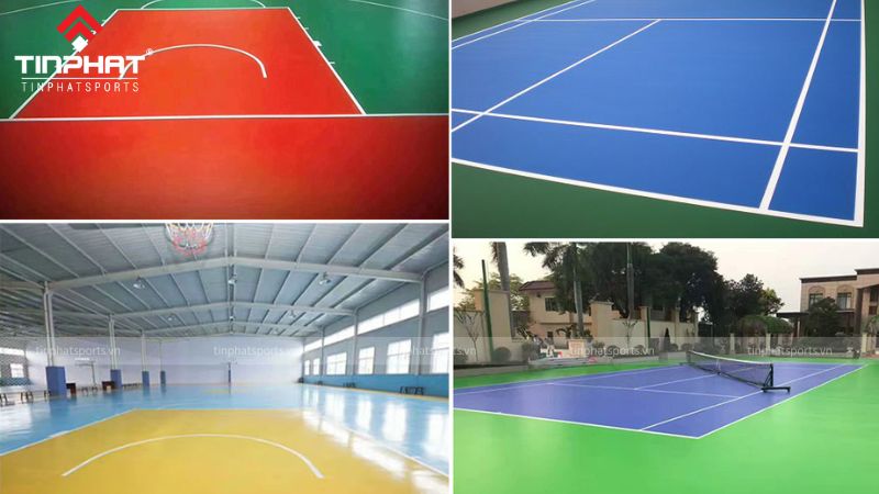 Sơn PU là lựa chọn lý tưởng cho các loại sàn thể thao như sân tennis, sân bóng rổ, sân cầu lông, sân bóng chuyền...