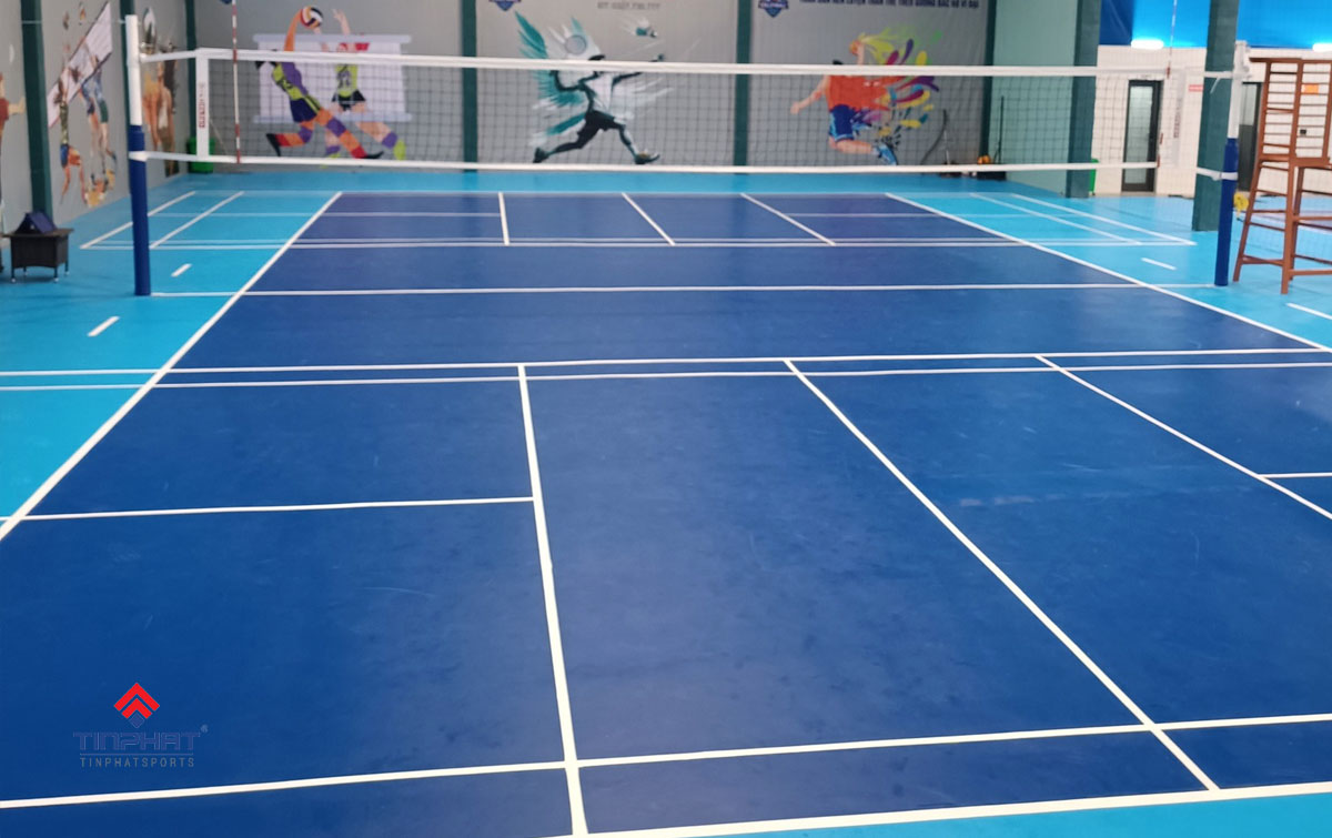 Thi công sân bóng chuyền kết hợp sân cầu lông