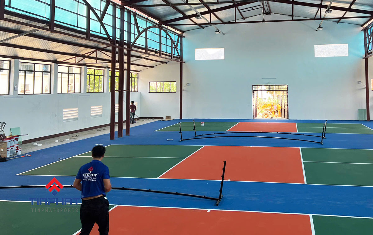Thi công sân pickleball tại thái nguyên