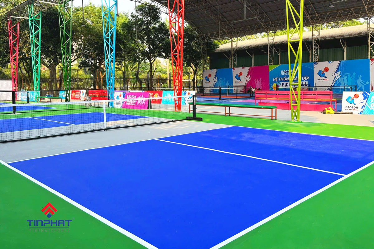 Mẫu sân pickleball phủ acrylic