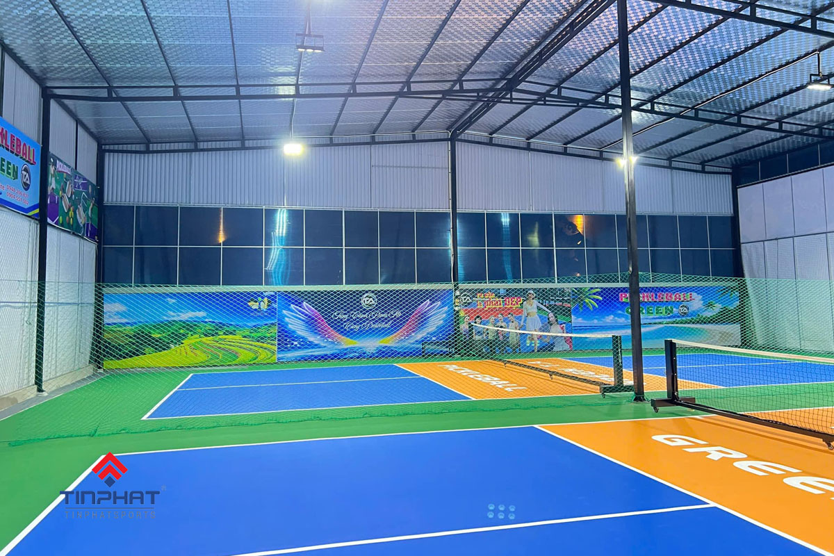 Mẫu sân pickleball xanh dương
